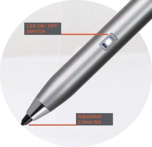 Navitech Silver Mini Point Point Digital Active Stylus Pen תואם ל- Huawei Mediapad T3 10