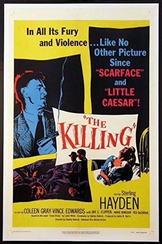 סטרלינג היידן סטנלי קובריק סרט פשע נואר 1956 גיליון אחד מקורי 27x41 פוסטר סרט על פשתן