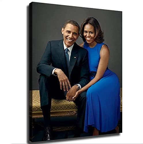 אפרו -אמריקני ברק אובמה נשיא ומישל פוסטר תמונה אמנות הדפסת בד קיר קיר ביתי חדר שינה חדר שינה קיר דקורטיבי