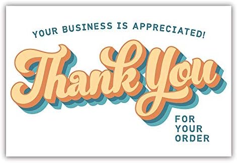 50 רטרו מהנה 4 על 6 תודה על כרטיסי ההזמנה שלך-כרטיסי תודה ללקוח עם טיפוגרפיה וינטג ' - תוספת חבילה לעסקים מקוונים קטנים