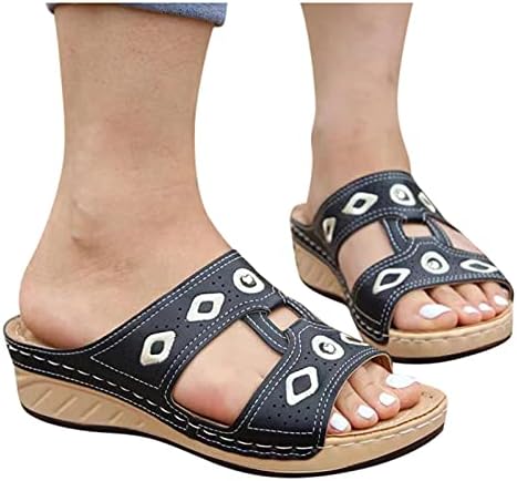 סנדלים לנשים מתגנדר נשים קיץ חלול החוצה להחליק על נעלי חוף בוהן פתוח נעלי בית לנשימה סנדלי