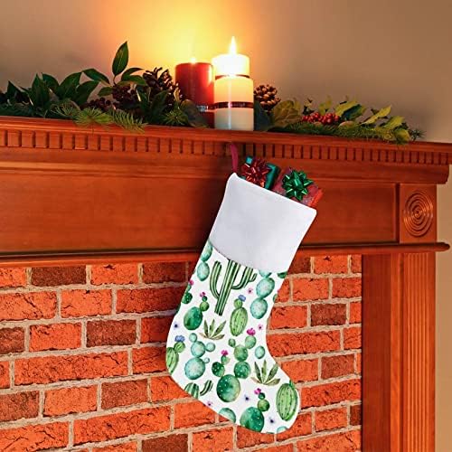 צמחי קקטוס גרבי חג המולד גרבי עץ חג המולד גרביים תלויים עם קישוט שרוול קצר לפלאש למסיבת חג ביתי