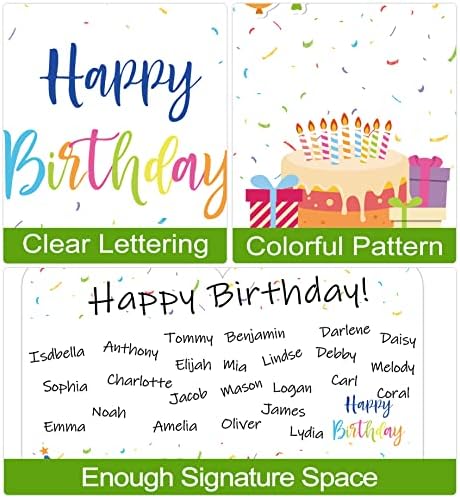 נייר כרטיס יום הולדת ג ' מבו, ספר אורחים ענק כרטיסי יום הולדת שמח לילדים מתנות כרטיס ברכה אספקת קישוטים למסיבת יום הולדת לבנים בנות 14
