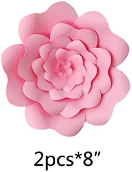 8 אינץ '2 יחידות נייר פרחי נייר דקואציות 3D נייר פרחים DIY פרחים בעבודת יד פרחי חתונה פרחים פרחים קיר פרח לשולחן יום הולדת מקלחת לתינוק