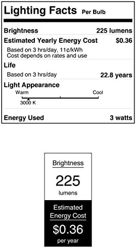 תאורת ווסטינגהאוס 3304600 טורפדו 3 וואט ב10 נורת לד ניתנת לעמעום עם בסיס בינוני, לבן חם