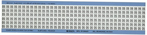 בריידי 06 בד ויניל, שחור על לבן, מספרי סיומת כרטיס סמן חוט