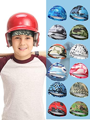 12 יחידות קירור גולגולת כובע לילדים נוער הסוואה זיעה הפתילה כובע קיץ כובע זיעה אניה קל משקל רכיבה על אופניים ריצה ראש כובע עבור כדורגל