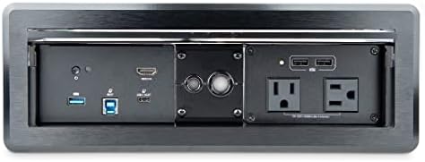 STARTECH.com תחנת עגינה לחדר ישיבות עם כוח/טעינה; תיבת קישוריות טבלה, עגינה ניידת USB-C אוניברסלית, 60 וואט PD, 4K HDMI, רכזת USB, שמע,