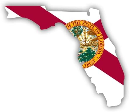 דגל מדינת צורה של פלורידה - מדבקת ויניל 5 - למחשב נייד לרכב I - מדבקות אטומות למים