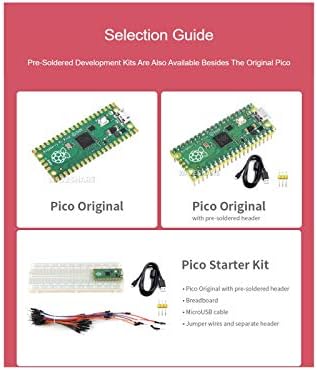 WAVESHARE Raspberry Pi PICO Controller Controller ערכת Starter, מבוסס על שבב RP2040, מעבד Cortex M0 Cortex M0+, שעון גמיש פועל עד 133