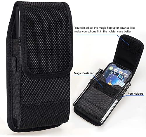 Cell Phone Pouch Nylon Belt Holster Case for Samsung Galaxy S23 Ultra S22 Ultra Note 20 Ultra A03S A23 5G Note 20 5G A14 A12 A13,Moto