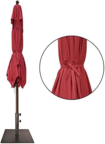 אליטשדה ארהב 10 שנים-לא-דהילה סונומברלה 6x6ft כיכר מטרייה פטיו שולחן חיצוני מטרייה עם אוורור, בורגונדי