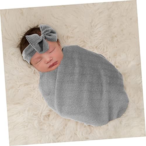 טוינדונה 5 סטים עטוף יילוד עטוף תינוק אנטי מבהיל חליפת קשת אפור