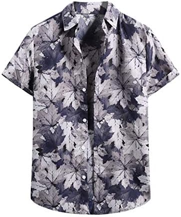 רטרו באולינג חולצות לגברים קצר שרוול כפתור למטה חולצה הוואי מזדמן מודפס חוף חולצה חולצות