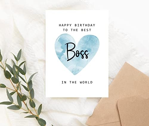 Moltdesigns יום הולדת שמח לבוס הטוב ביותר בכרטיס העולמי - כרטיס יום הולדת לבוס - כרטיס בוס - מתנה ליום האב - כרטיס יום הולדת שמח