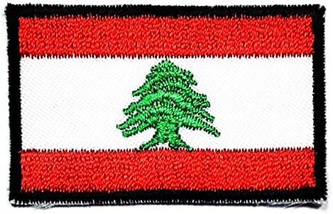 קליינפלוס 3 יחידות. 1. 2 על 2 אינץ'. מיני לבנון דגל תיקוני דגל סמל תלבושות אחיד טקטי צבאי רקום אפליקצית תיקון דקורטיבי תיקון אבזר תפירה