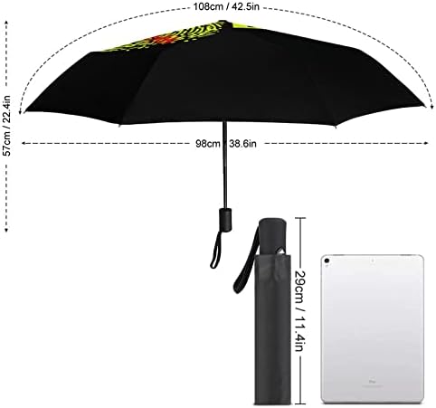 סופטבול נמצא במטרייה האוטומטית שלי מטריה מתקפלת ניידת נגד אולטרה סגול עמיד למים ועמיד בפני רוח מטריות נסיעות פתיחה / סגירה אוטומטית