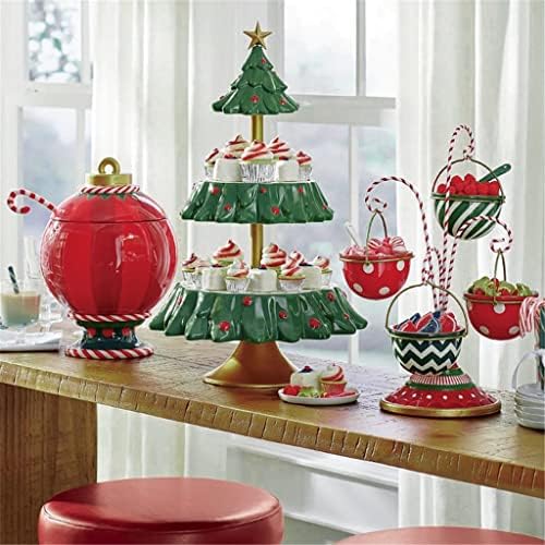 SJYDQ עץ חג המולד קינוח שולחן שולחן תצוגה מתלה עוגת דוכן פירות צלחת פרי עוגות ממתקים מגדל מגד חטיפים מקשט