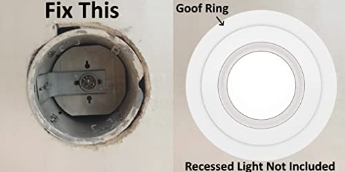 5 חבילות טבעת גופית לבנה לבנה לטבעת שקועה בגודל 10 אינץ 'יכולה להדליק אור למטה, קוטר חיצוני 10 אינץ