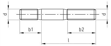 DIN 835 חתיכים מטריים, M20X100 ממ אורך נומינלי, מרכז רגיל, A4 נירוסטה