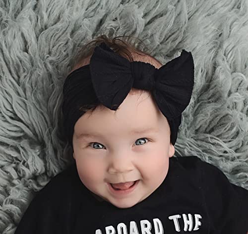 תינוק ניילון סרטי ראש סרטי שיער שיער קשתות גומיות שיער אביזרי עבור תינוק בנות יילוד תינוקות פעוטות ילדים, שחור