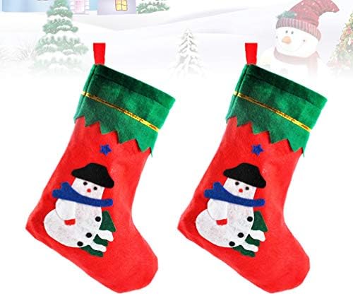 Pretyzoom 2 pcs גרבי חג המולד חג חג המולד אח תלייה גרביים שלג איש סנטה קלטת בית