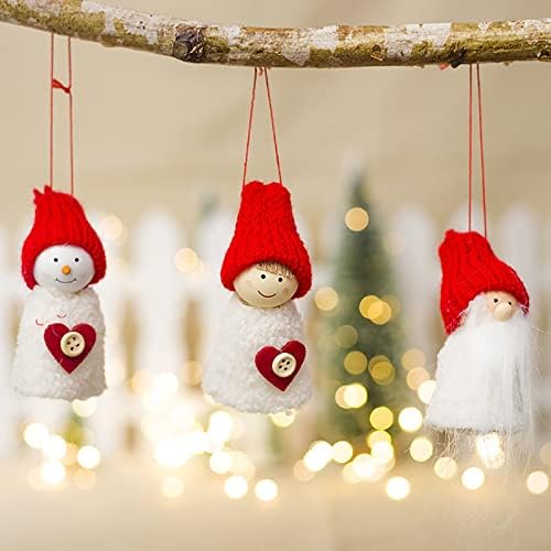 קישוטי חרוזי עץ קישוטי חג המולד תליון בובה עץ תליון מיני בובה