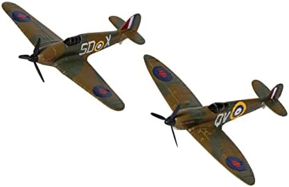 קורגי דייקאסט קרב בריטניה ספיטפייר והוריקן אוסף להתאים את תיבת בקנה מידה תצוגת דגם מטוסים 90686, ירוק & מגבר; חום