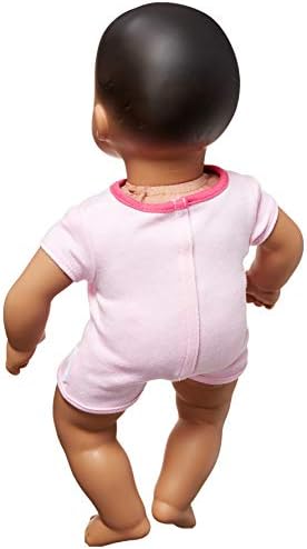 ילדה אמריקאית - בובה בובה בובה בינוני עור חום כהה שיער חום עיניים BB5 עם בגד גוף ורוד
