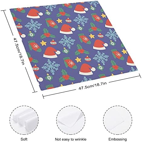 כובעי חג המולד דפוסי ארוחות שימוש חוזרות ונשנות בד מפיות מושלם לחתונות קוקטייל ארוחות חג המולד מפיות מפיות דקורטיביות 2 מחשבים