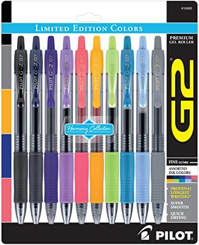 טייס G2 Premium גלגול כדור ג'ל עטים, נקודה עדינה, דיו צבעוניות שונות, אוסף דיו מהדורה מוגבלת של 20-חבילות & G2 אוסף דיו נשלף, נקודה עדינה