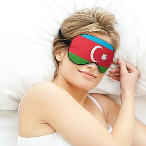 דגל של אזרבייג'ן מודפס מסכת עיניים שינה כיסוי עיניים מכוסה עם עיניים עם רצועה מתכווננת לילה נתיעה לנסיעות לגברים נשים