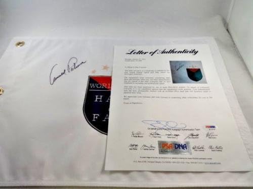 ארנולד פאלמר חתום על עולם גולף היכל התהילה דגל PSA/DNA LOA - דגלי סיכות גולף עם חתימה