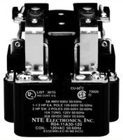 NTE Electronics R04-11D30-12 Series R4 מטרה כללית MultiCentact DC ממסר מסגרת פתוחה, חובה כבדה, סידור קשר DPDT, 30 אמפר, 12 VAC