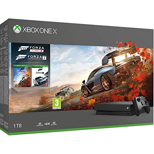 Microsoft Xbox One X Forza Horizon 4 Bonus Bondle: Forza Horizon 4, Forza Motorsport 7, Xbox One X 1TB Console - Black - Xbox One