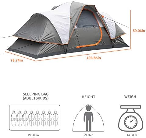 Echosmile Camping אוהל מיידי, 2/4/6/8/10 POES