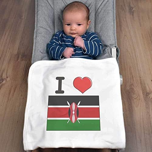 Azeeda 'אני אוהב את קניה' שמיכה / צעיף כותנה כותנה