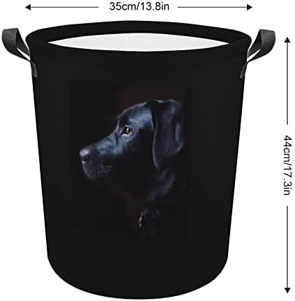 שחור לברדור כלב סל כביסה מתקפל סל כביסה סל אחסון תיק עם ידיות
