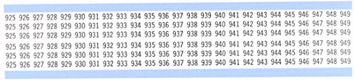 בריידי וו-925-949-ויניל בד, שחור על לבן, מספרים עוקבים חוט סמן כרטיס